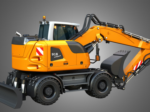 A918 Compact Litronic - Wheeled Excavator 3D 模型