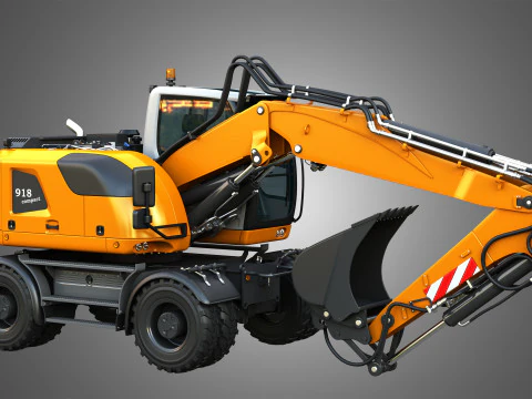 A918 Compact Litronic - Wheeled Excavator 3D Model