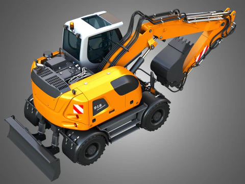 A918 Compact Litronic - Wheeled Excavator 3D Model