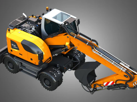 A918 Compact Litronic - Wheeled Excavator 3D Model