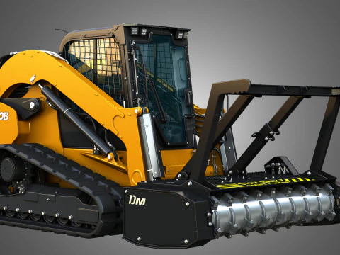 TV620B Compact Track Loader - Drum Mulcher 3D Model