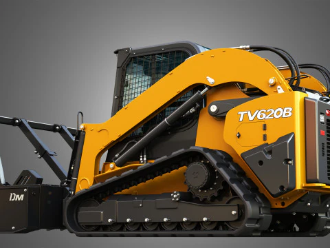 TV620B Compact Track Loader - Drum Mulcher 3D Model