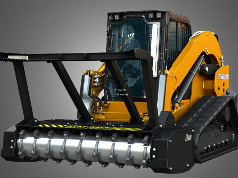 TV620B Compact Track Loader - Drum Mulcher 3D Model