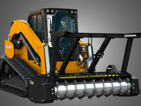 TV620B Compact Track Loader - Drum Mulcher 3D 모델