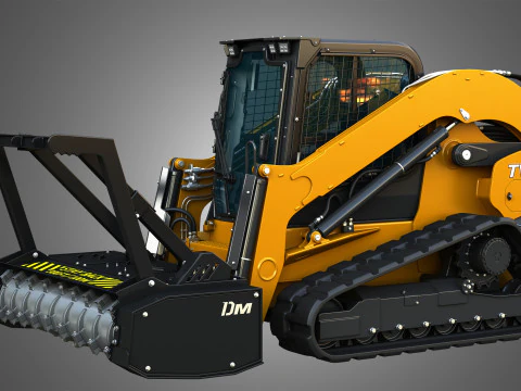 TV620B Compact Track Loader - Drum Mulcher 3D Model