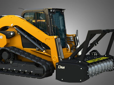 TV620B Compact Track Loader - Drum Mulcher 3D Model