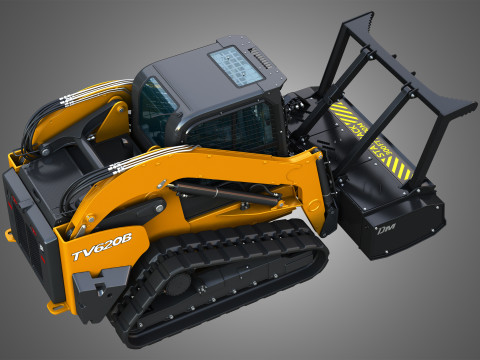 TV620B Compact Track Loader - Drum Mulcher 3D 모델