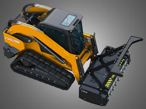 TV620B Compact Track Loader - Drum Mulcher 3D Model
