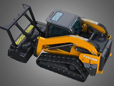 TV620B Compact Track Loader - Drum Mulcher 3D Model