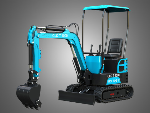 CLC T1000 Mini Crawler Excavator 3D Модель