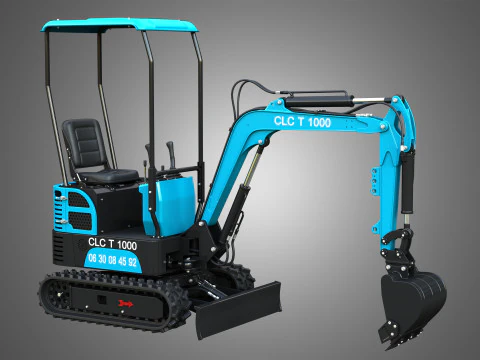 सीएलसी टी1000 मिनी क्रॉलर खुदाई 3D मॉडल