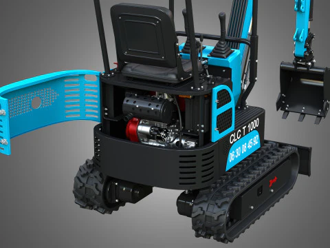 सीएलसी टी1000 मिनी क्रॉलर खुदाई 3D मॉडल