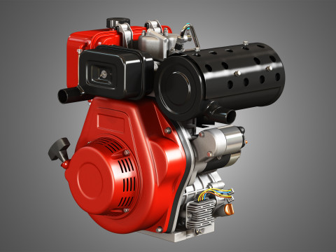 KD192F Single Cylinder Air-Cooled Engine 3D मॉडल