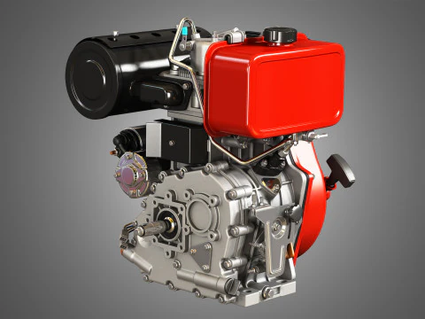 KD192F Einzylinder-Luftgek&uuml;hlter Motor 3D Modell