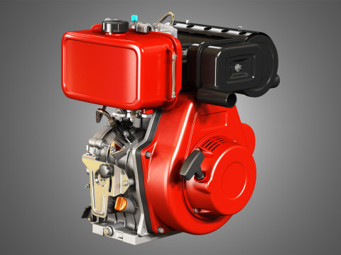 KD192F Single Cylinder Air-Cooled Engine 3D मॉडल