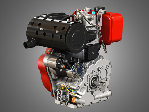 KD192F Single Cylinder Air-Cooled Engine 3D मॉडल