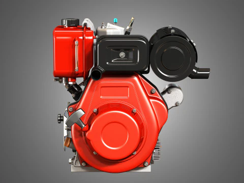 KD192F Einzylinder-Luftgek&uuml;hlter Motor 3D Modell