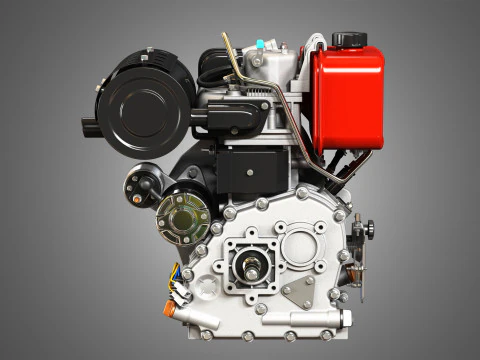 KD192F Einzylinder-Luftgek&uuml;hlter Motor 3D Modell