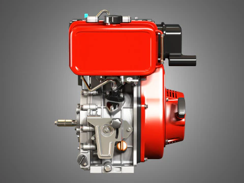 KD192F Einzylinder-Luftgek&uuml;hlter Motor 3D Modell