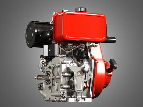 KD192F Einzylinder-Luftgek&uuml;hlter Motor 3D Modell