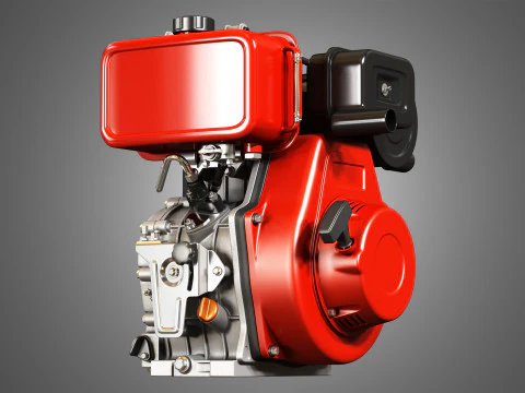 KD192F Einzylinder-Luftgek&uuml;hlter Motor 3D Modell