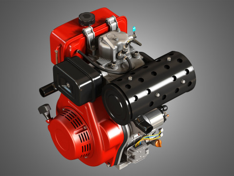 KD192F Single Cylinder Air-Cooled Engine 3D मॉडल
