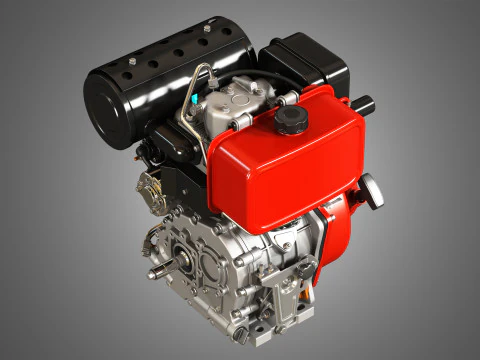 KD192F Einzylinder-Luftgek&uuml;hlter Motor 3D Modell