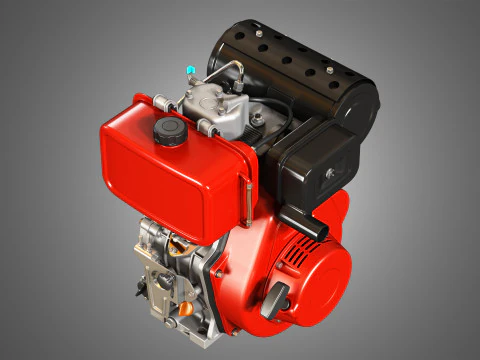 KD192F Einzylinder-Luftgek&uuml;hlter Motor 3D Modell