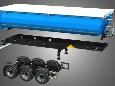 Semi-reboque basculante Modelo 3D