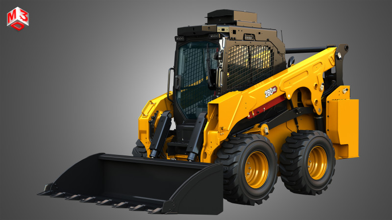 280XE Skid Steer Loader - Bucket 3D Model .c4d .max .obj .3ds .fbx .stl .blend