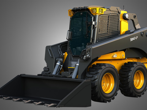 334 P-Tier Skid Steer Loader with Forestry Package - Bucket Model 3D
