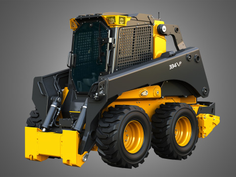 334 P-Tier Skid Steer Loader with Forestry Package - Bucket Modelo 3D