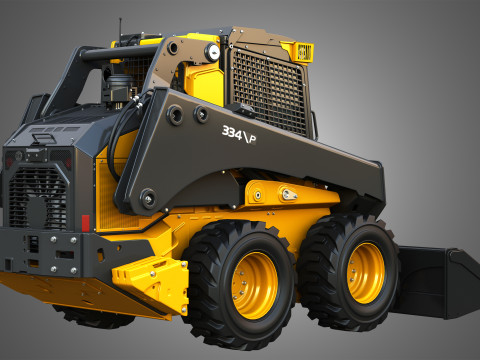 334 P-Tier Skid Steer Loader with Forestry Package - Bucket Modelo 3D