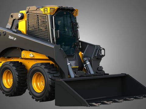 Minicarregadeira 334 P-Tier com pacote florestal - ca&ccedil;amba Modelo 3D