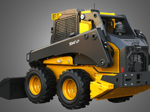 334 P-Tier Skid Steer Loader with Forestry Package - Bucket Modelo 3D