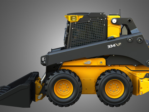 334 P-Tier Skid Steer Loader with Forestry Package - Bucket Modelo 3D