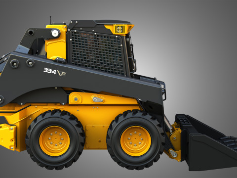 334 P-Tier Skid Steer Loader with Forestry Package - Bucket Modelo 3D