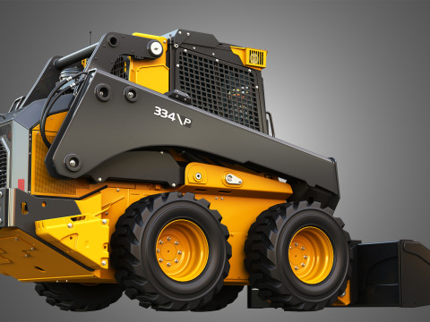 334 P-Tier Skid Steer Loader with Forestry Package - Bucket Modelo 3D