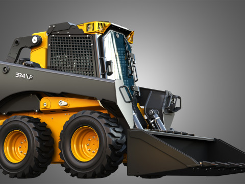 334 P-Tier Skid Steer Loader with Forestry Package - Bucket Modelo 3D