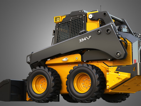 334 P-Tier Skid Steer Loader with Forestry Package - Bucket Modelo 3D