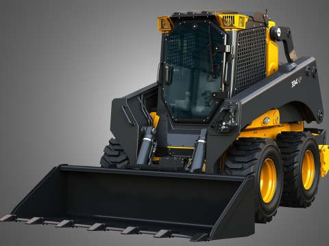 334 P-Tier Skid Steer Loader with Forestry Package - Bucket Modelo 3D