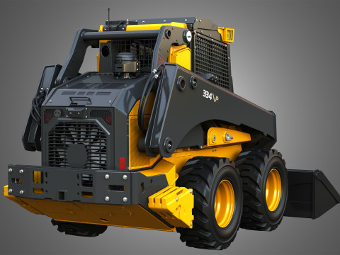 334 P-Tier Skid Steer Loader with Forestry Package - Bucket Modelo 3D