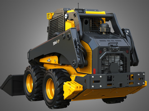 334 P-Tier Skid Steer Loader with Forestry Package - Bucket Modelo 3D