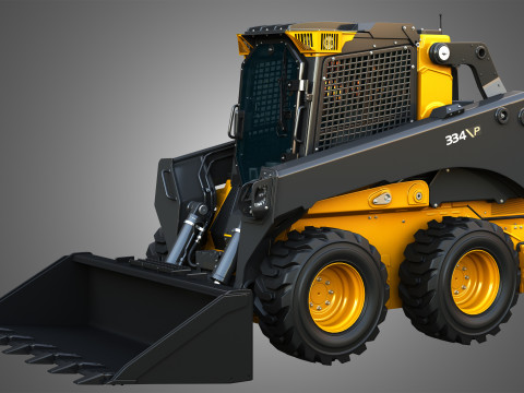 334 P-Tier Skid Steer Loader with Forestry Package - Bucket Modelo 3D
