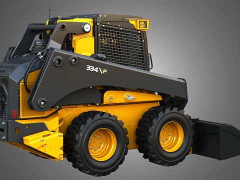 334 P-Tier Skid Steer Loader with Forestry Package - Bucket Modelo 3D