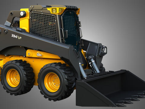 334 P-Tier Skid Steer Loader with Forestry Package - Bucket Modelo 3D