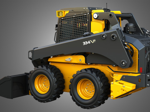 334 P-Tier Skid Steer Loader with Forestry Package - Bucket Modelo 3D