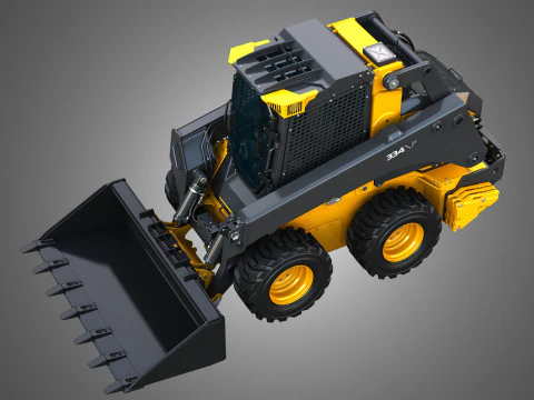 Minicarregadeira 334 P-Tier com pacote florestal - ca&ccedil;amba Modelo 3D