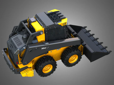 Minicarregadeira 334 P-Tier com pacote florestal - ca&ccedil;amba Modelo 3D