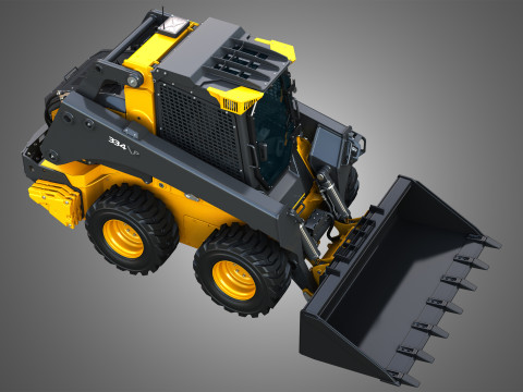 334 P-Tier Skid Steer Loader with Forestry Package - Bucket Modelo 3D